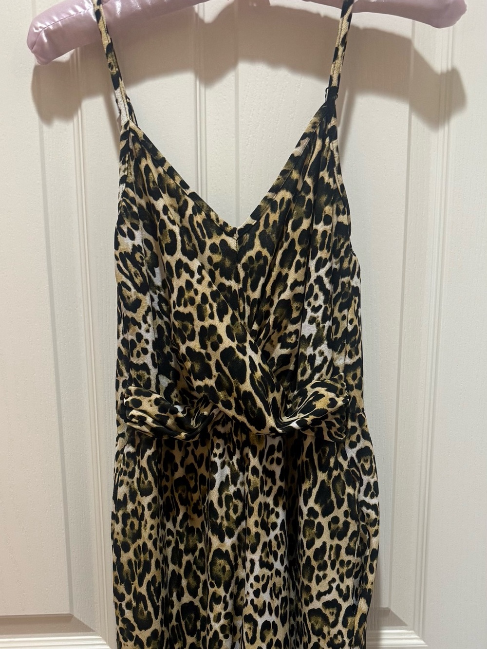 Candie's Leopard Print Jumpsuit in Black and Tan